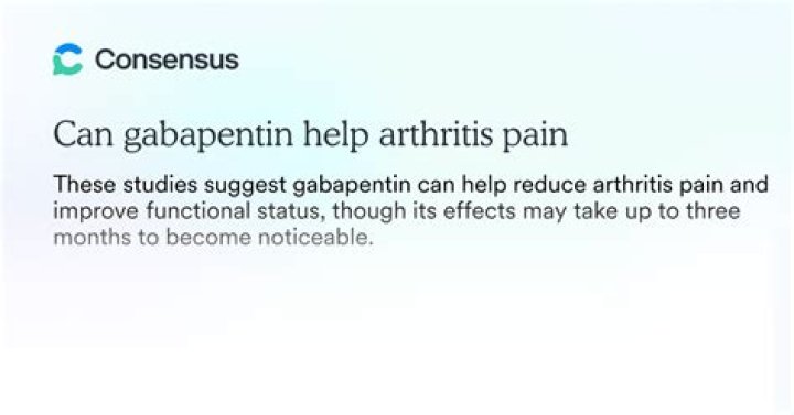Can gabapentin help arthritis?
