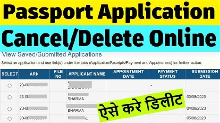 Can I delete submitted passport application?