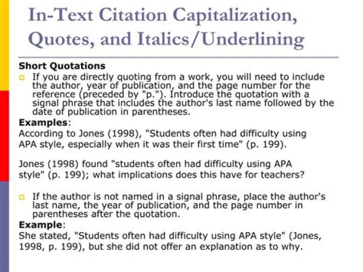 Do in text citations need to be italicized?