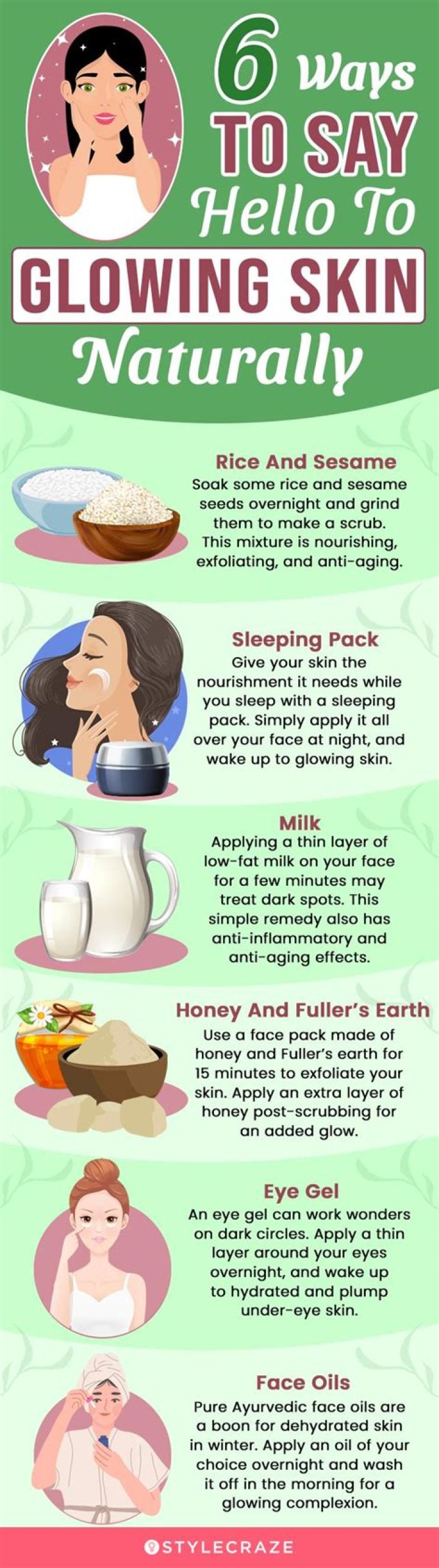 How can I get glowing skin overnight?