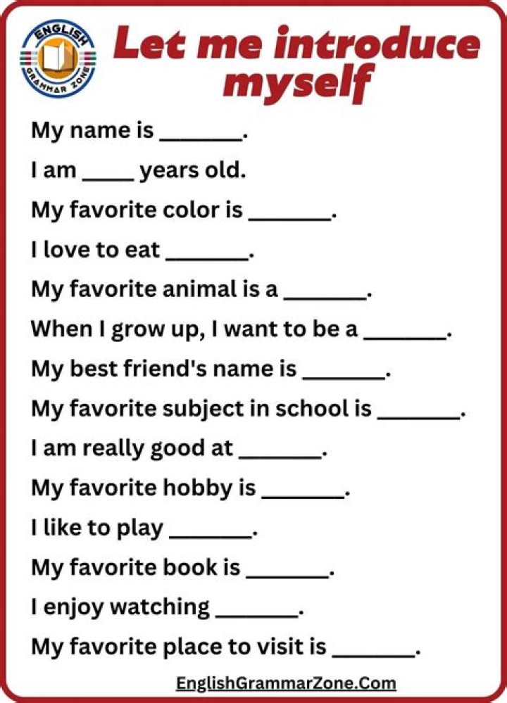How do you introduce yourself in 5 sentences?