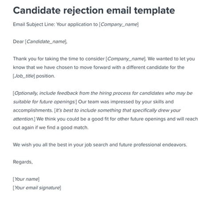 How do you politely reject in an email sample?