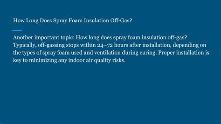 How long does spray foam insulation off gas?