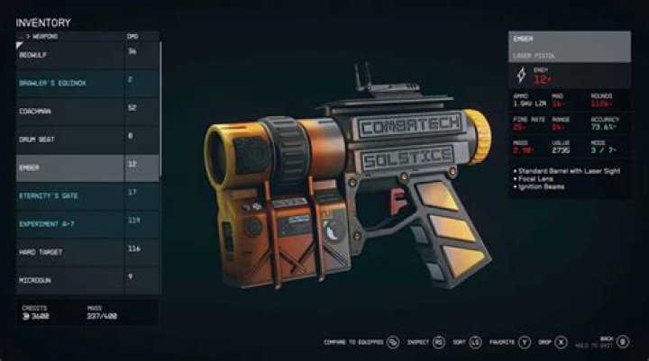 How many guns are in Mass Effect: Andromeda?