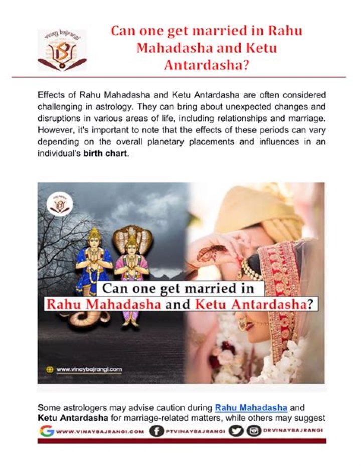 Is marriage possible in Ketu Mahadasha?