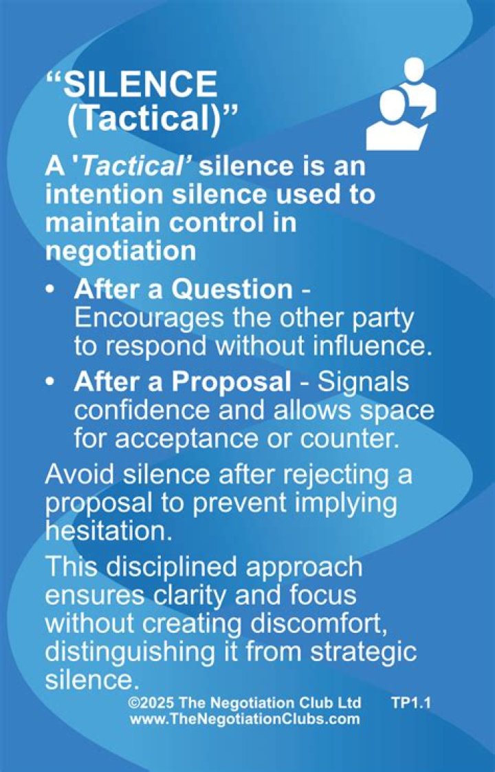Is silence a negotiation tactic?