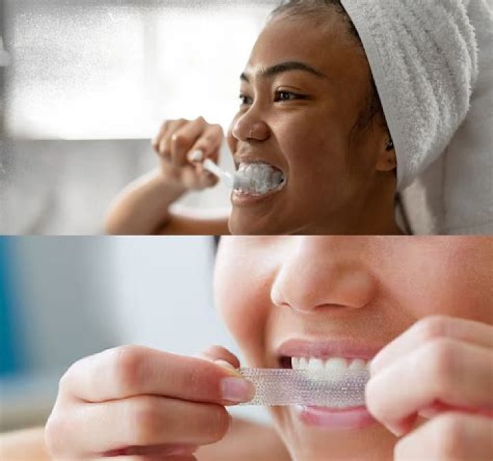 Should I use whitening strips in the morning or night?