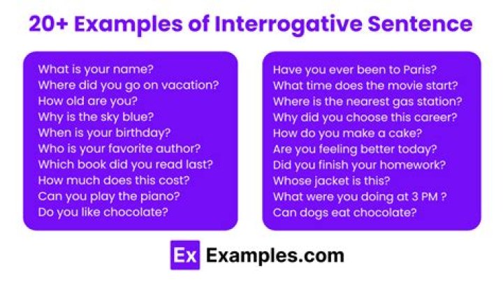 What are 20 examples of interrogative sentences?