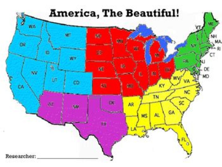 What are the 5 main regions of the United States?