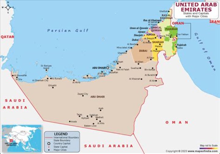 What are the 7 UAE countries?