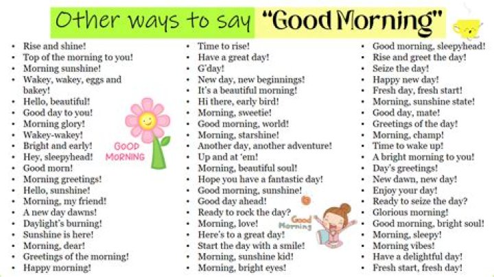 What can you say instead of good morning?