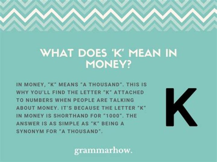 What does K mean in money?
