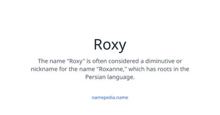 What does the name Roxy mean?