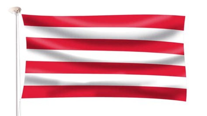 What flag is white with 2 red stripes?