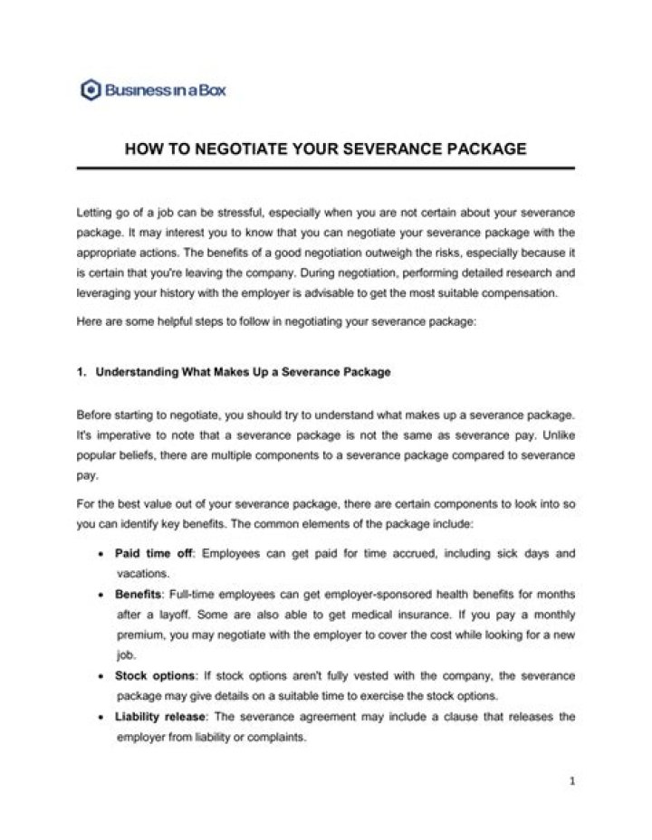 What is a generous severance package?