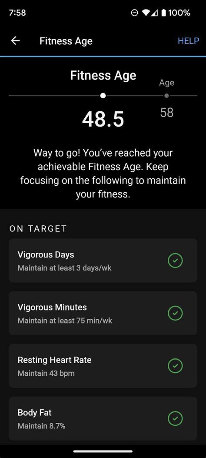 What is a good fitness age?