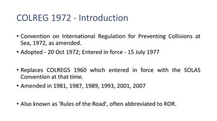 What is one of the most important innovations in the 1972 COLREGs?