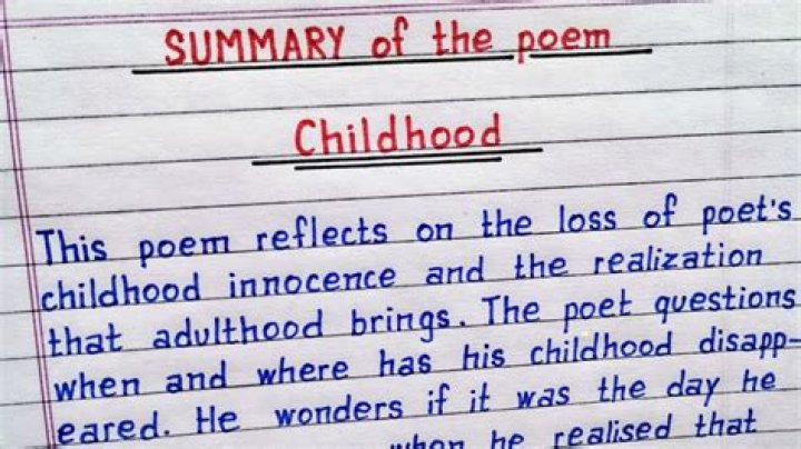 What is the conclusion of the poem childhood?
