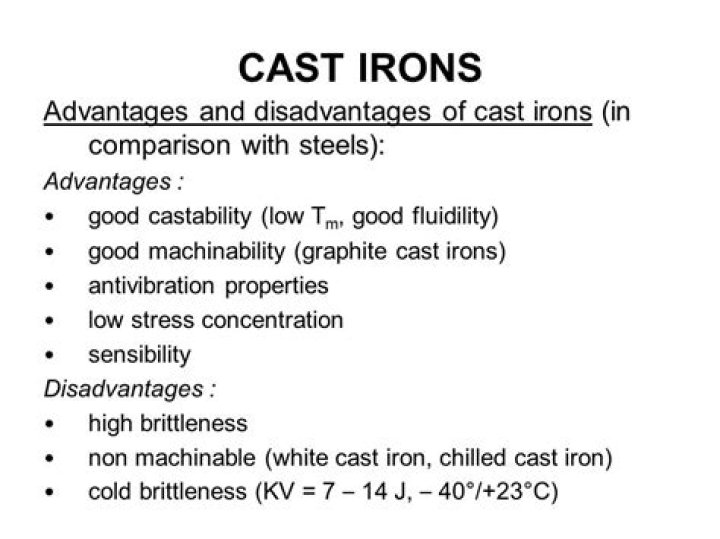 What is the disadvantage of cast iron?