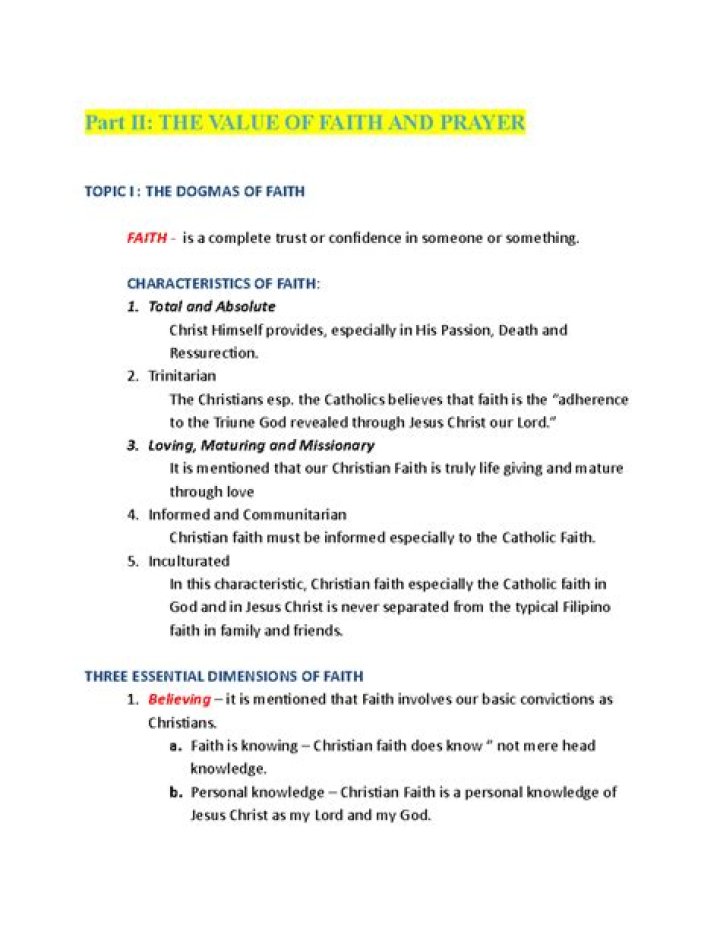 What is the value of faith?