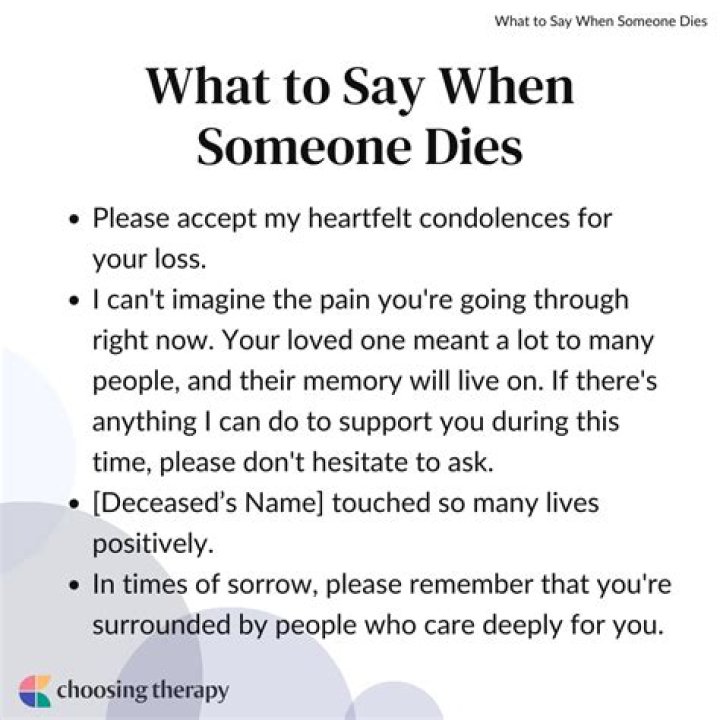 What should you not do when someone dies?