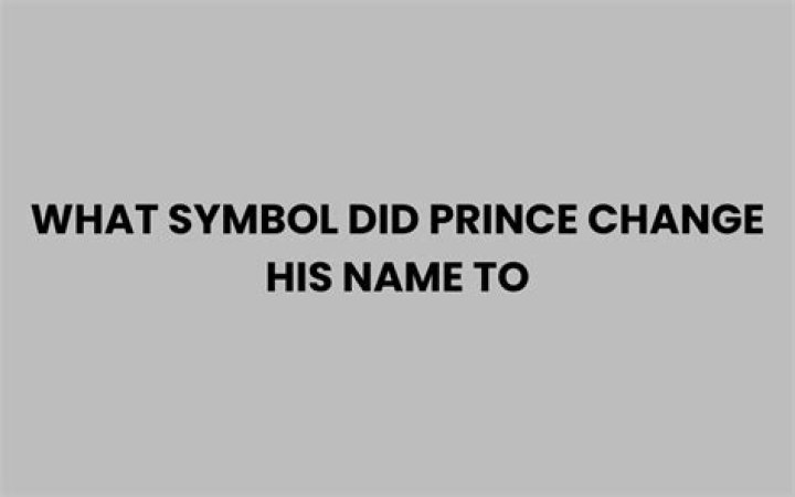 What symbol did Prince use for name?