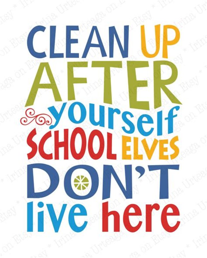 Why is it important to clean up after yourself in school?